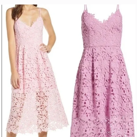 chinese dress ladies Buy ASTR the label Women's Sleeveless Lace Fit & Flare Midi Dress, Pink  Mauve, S at Amazon.in